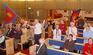 Flaggorna i topp p� �stra K�ren i G�teborg.